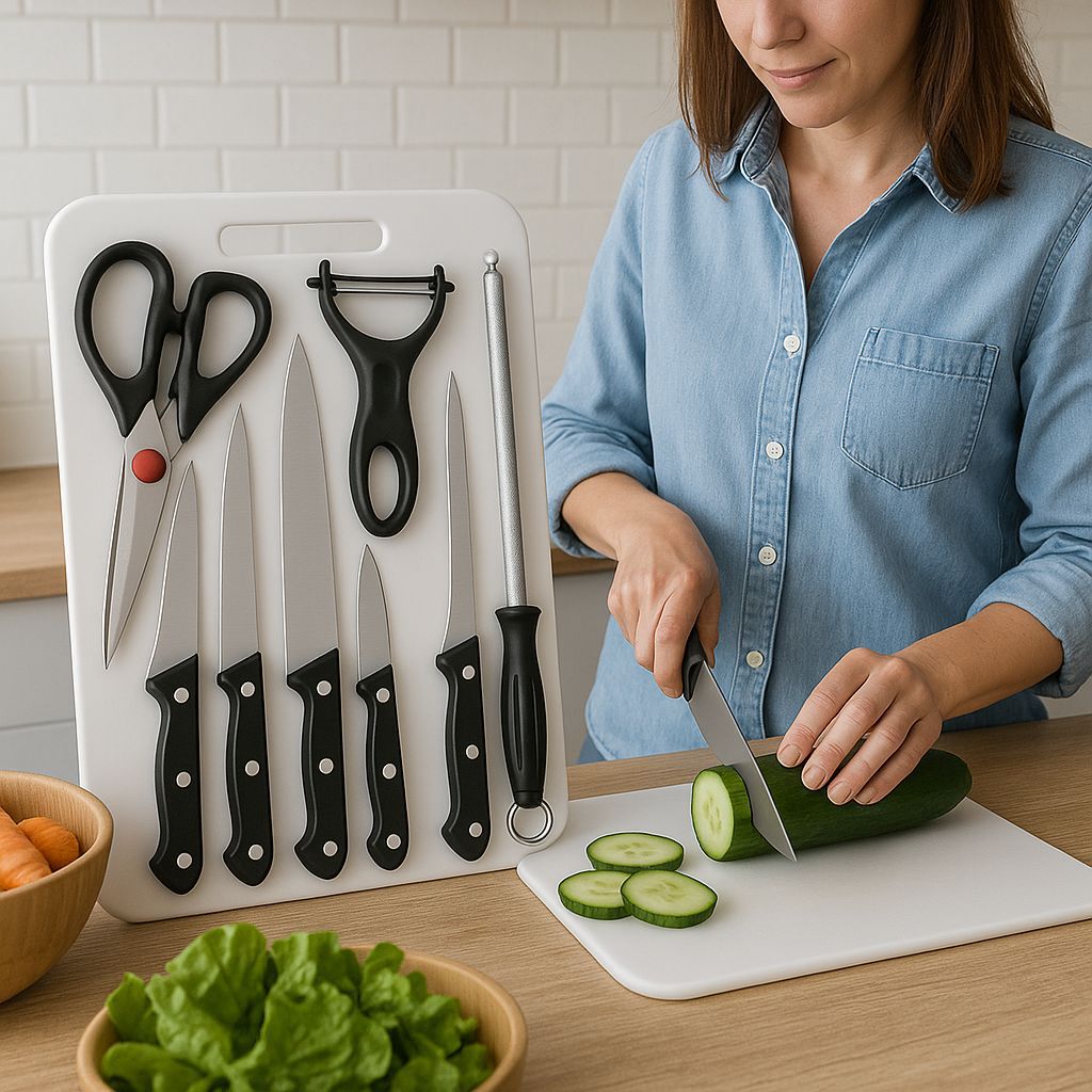 SET DE CUCHILLOS COCINA 9 EN 1