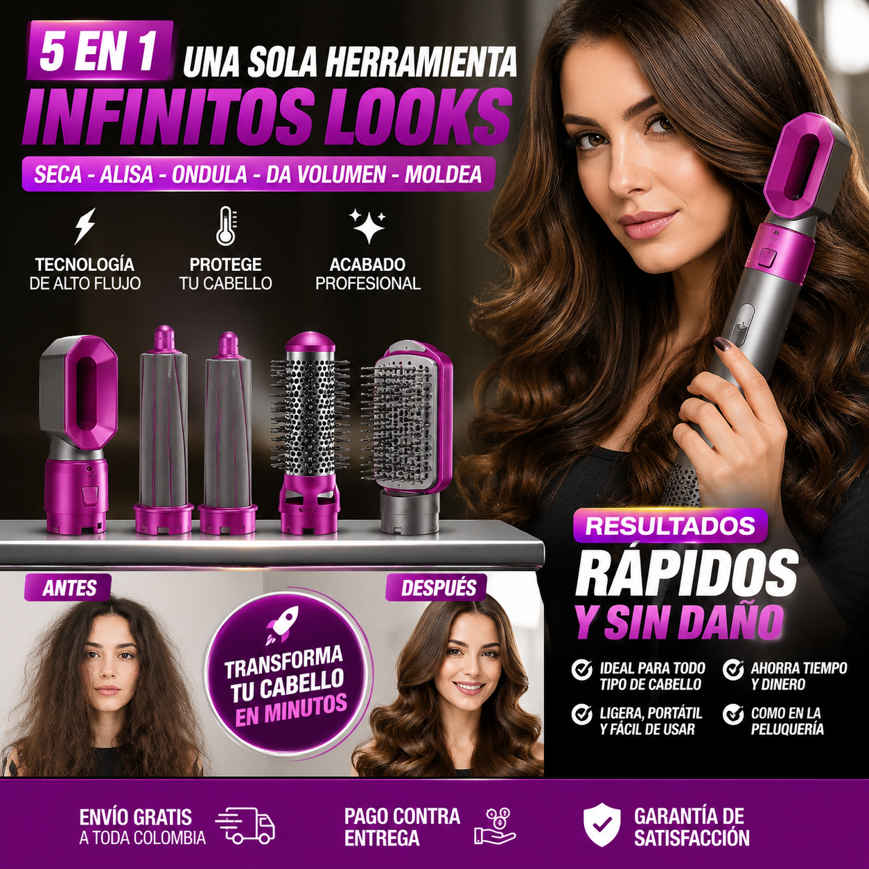 Cepillo 5 en 1 - Envío gratis