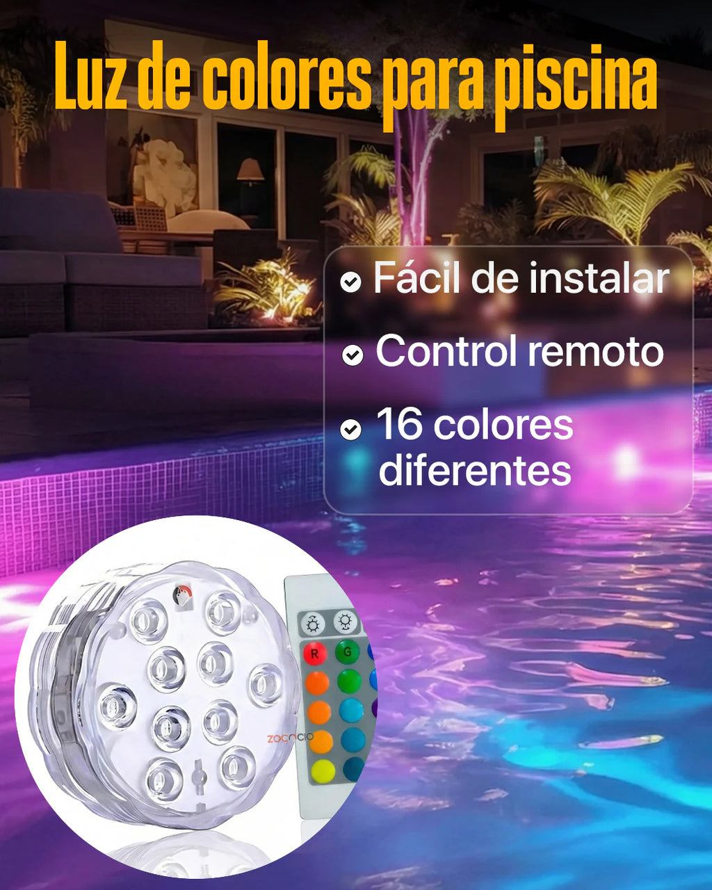 Luz Led Sumergible Para Piscina - 🔥 Stock limitado