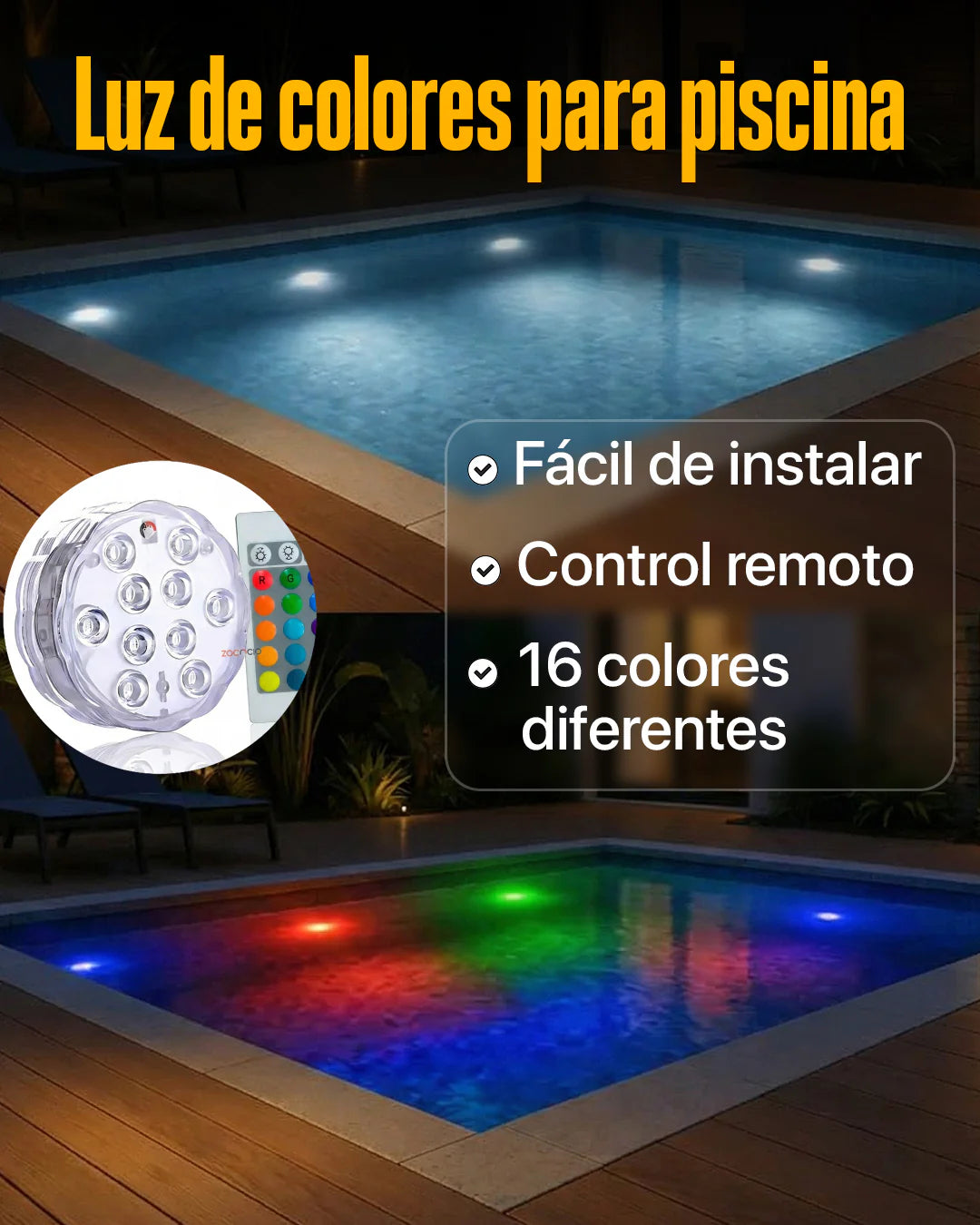 Luz Led Sumergible Para Piscina - 🔥 Stock limitado