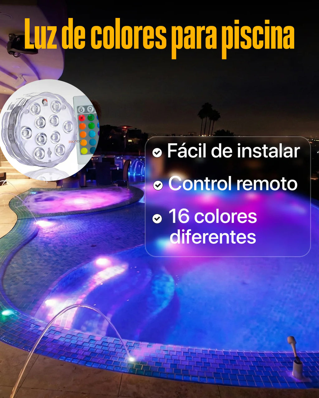 Luz Led Sumergible Para Piscina - 🔥 Stock limitado