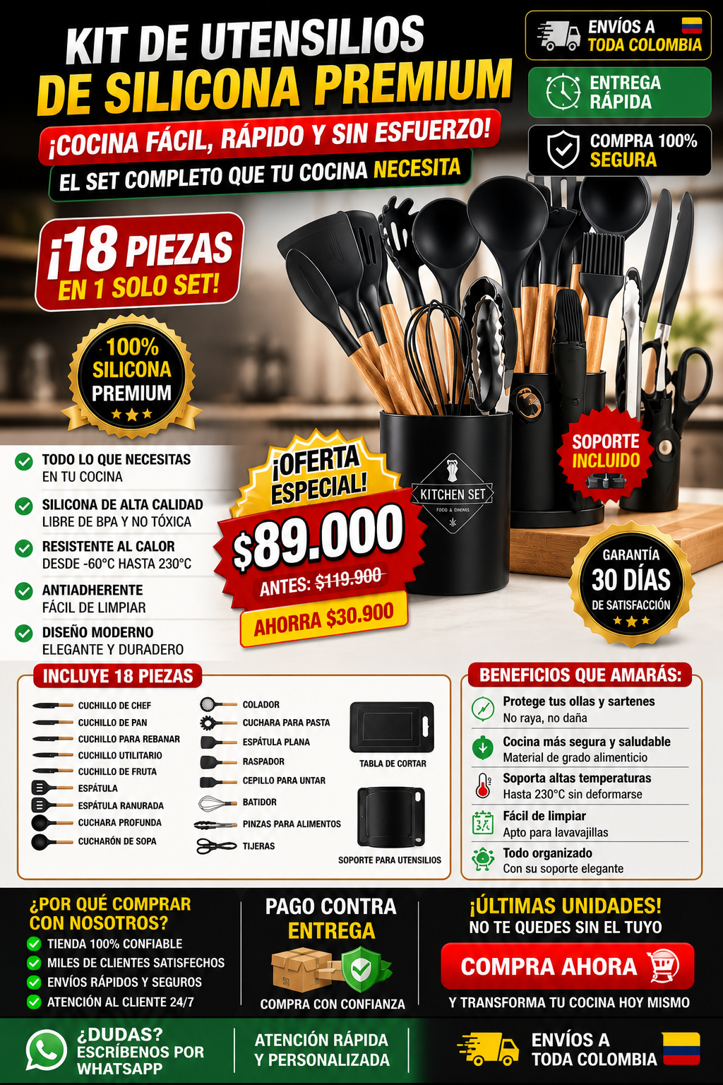 Kit Profesional de Cocina X19 Alta Calidad