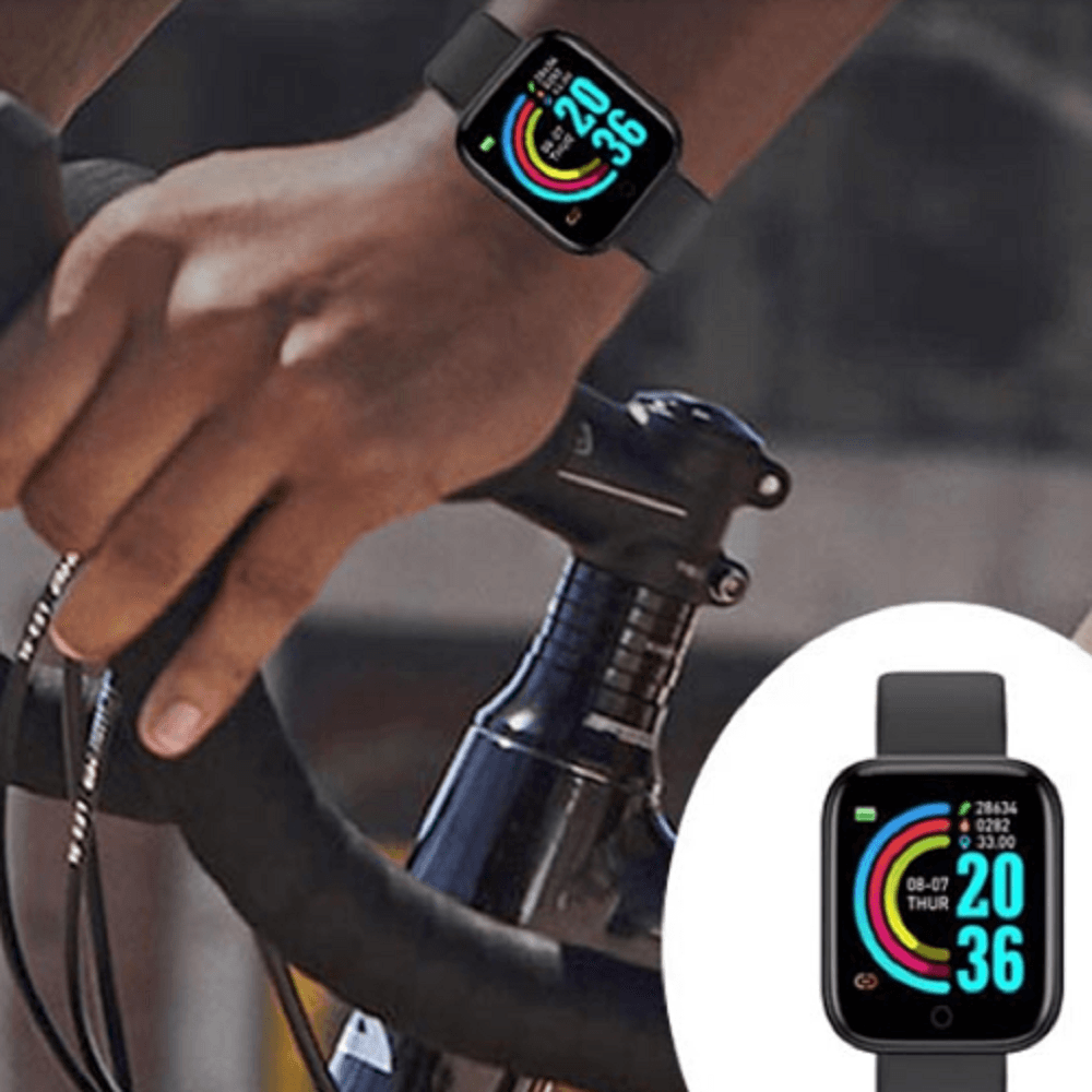 COMBO RELOJ Y68 NEGRO AUDIFONO i12